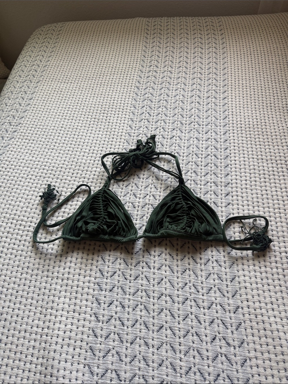 PQ Swim Dark Forest Green Triangle Bandeau Bikini Top